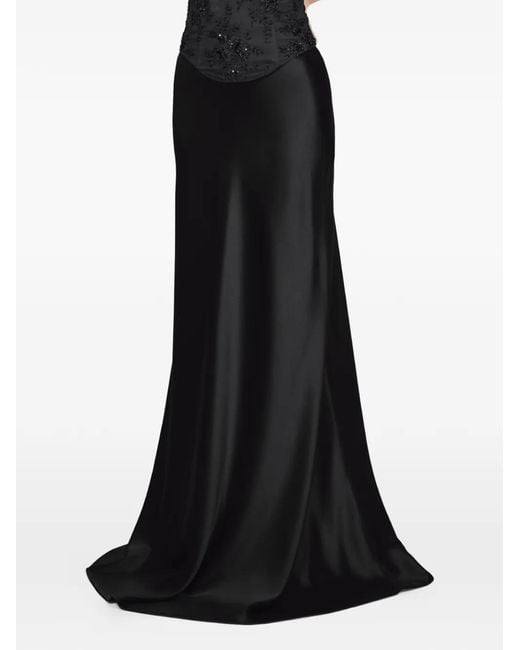 ALEXIA & ANTONIA Black Bias-Cut Maxi Skirt