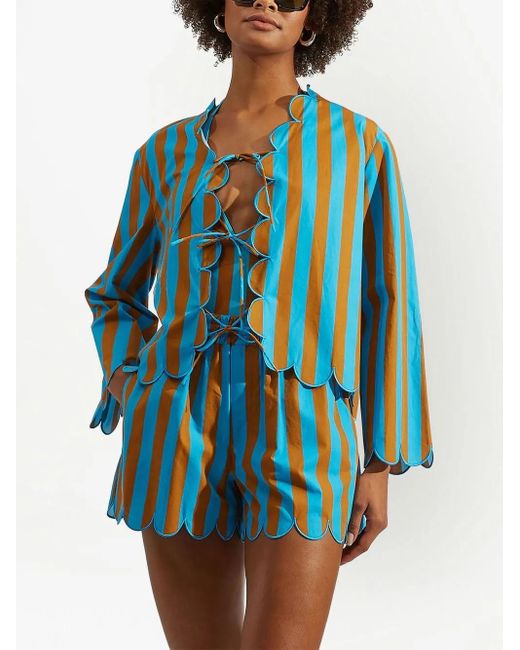 LaDoubleJ Blue Vertical-Stripe Jacket
