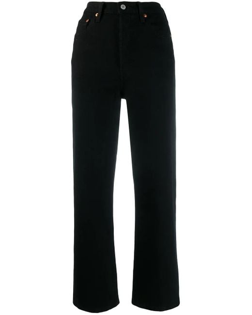 Levi's Black Ribcage Straight-Leg Jeans