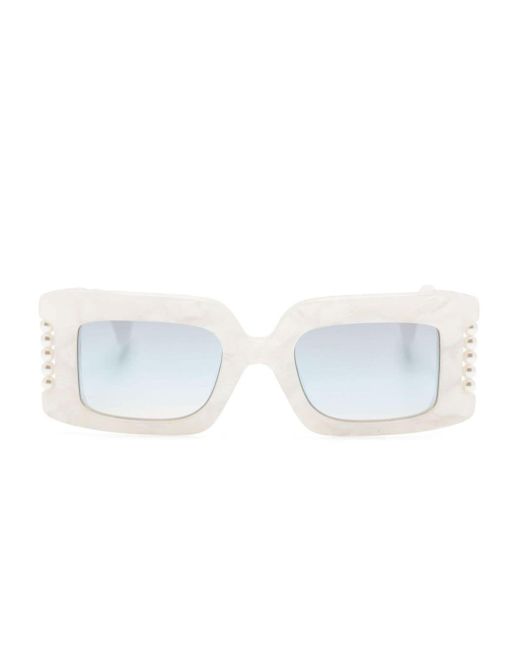 Vivienne Westwood White Judy Rectangle-frame Sunglasses for men