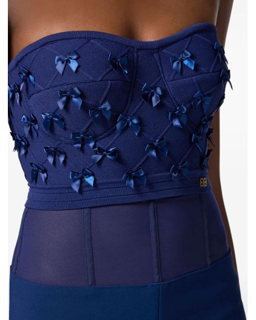 Elisabetta Franchi ビジュートリム トップ Blue