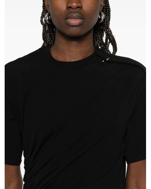 Mugler Black Piercing-Detail Midi Dress