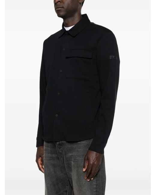 Heskimo Black Buttoned Patch-Pocket Jacket for men