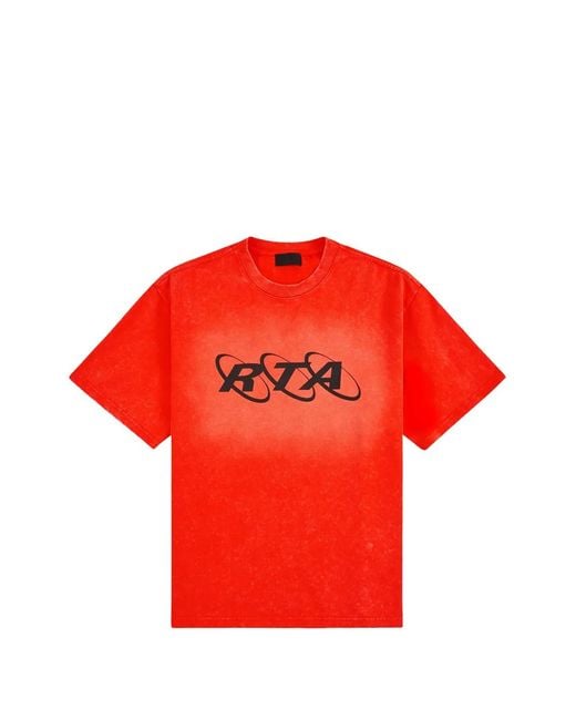 RTA Red Colin Acid-Wash T-Shirt for men