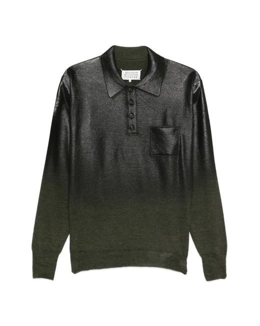 Maison Margiela Green Polo Shirt With Pocket for men