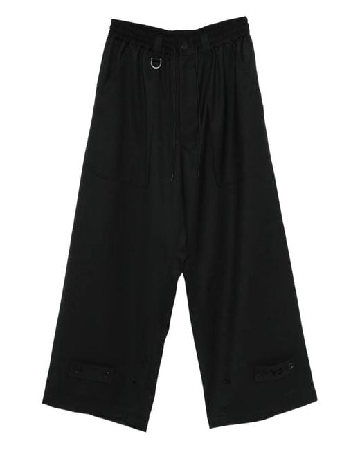 Y-3 Black Drawstring Pocket Trousers for men