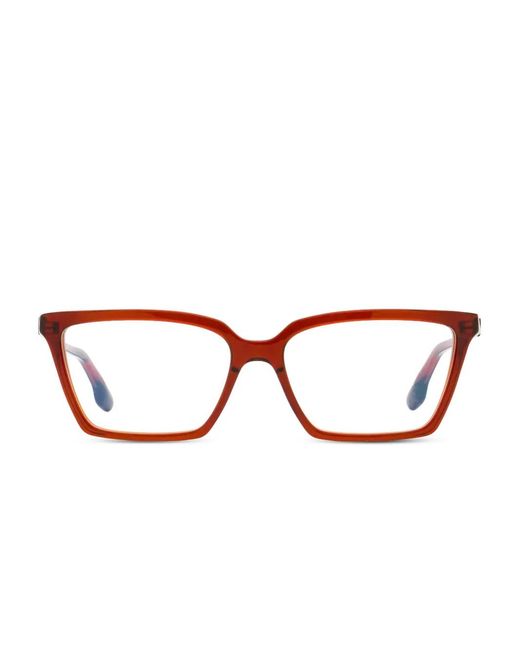 Victoria Beckham Brown Rectangle-Frame Glasses