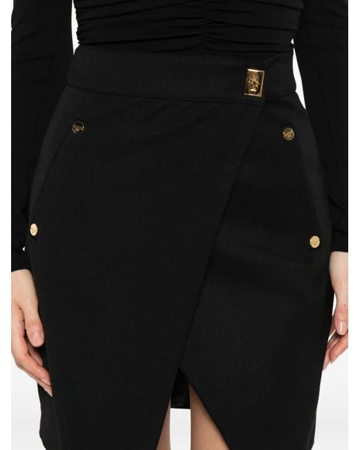Elisabetta Franchi Black Button-Detailed Mini Skirt