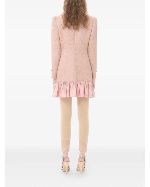 Valentino Garavani Pink Floral Matelassé Short Dress