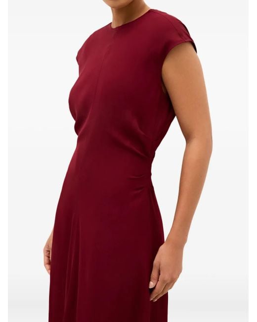 Marie Oliver Red Zuri Cap-Sleeve Midi Dress