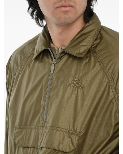 Woolrich Green Logo-Embroidered Jacket for men