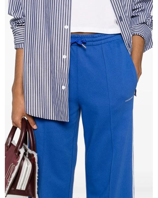 P.A.R.O.S.H. Blue Logo-Embroidered Straight Trousers