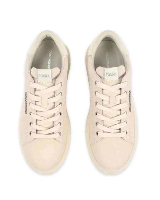 Karl Lagerfeld White Kapri Monogram-Pattern Sneakers for men