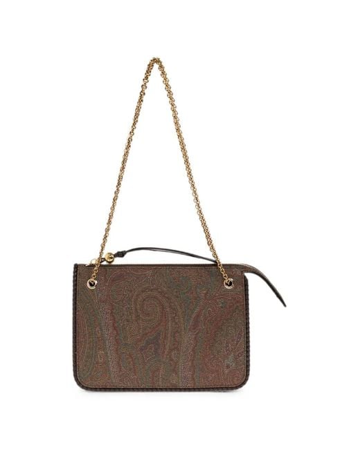 Etro Brown Arnica Paisley-Print Shoulder Bag