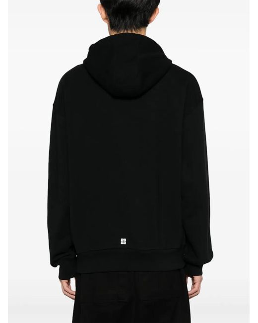 Givenchy Black Hoodie With Logo And Lighting Motif for men