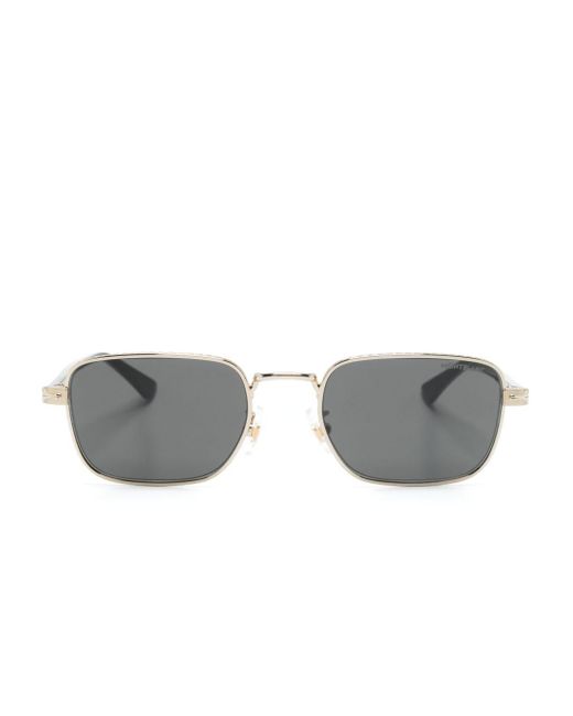 Montblanc 0339 Sonnenbrille mit eckigem Gestell in Gray für Herren