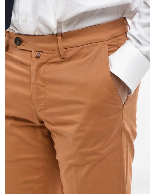 Corneliani Brown Stretch-Cotton Chinos for men