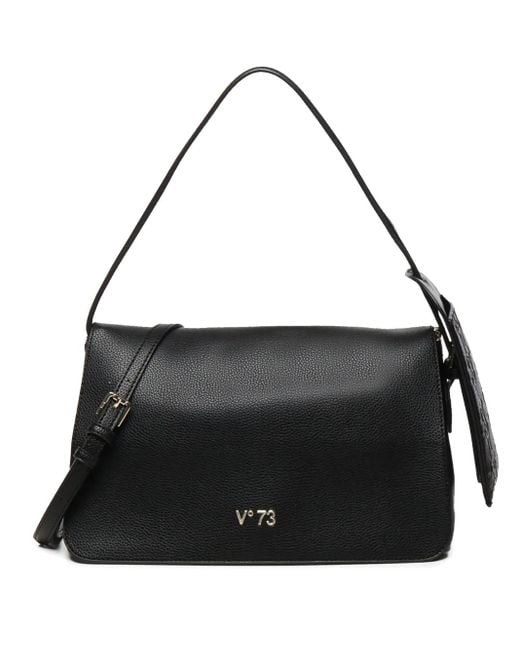 V73 Black Schultertasche Mit Logo-Schild