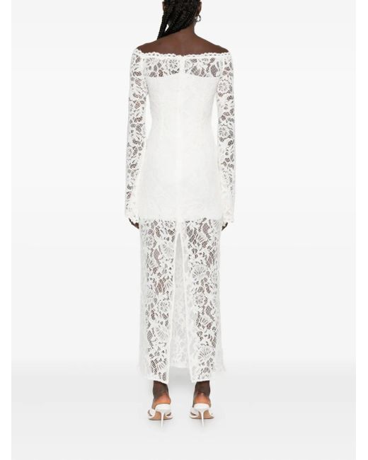 MANURI White Kleid Mit Spitze