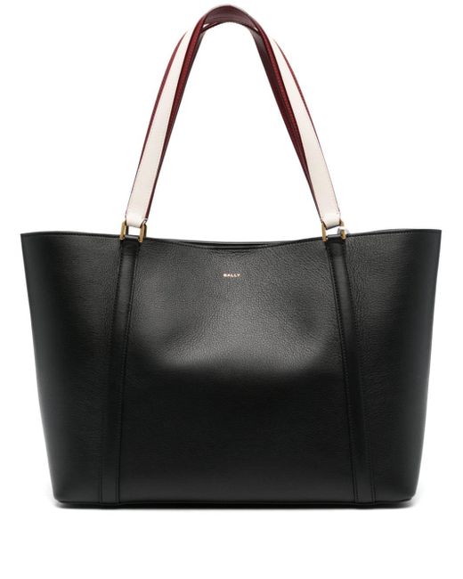 Bally Black Large Code Leather Tote Bag