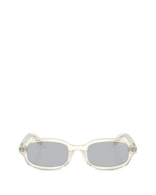 Prada White Oval-Frame Sunglasses