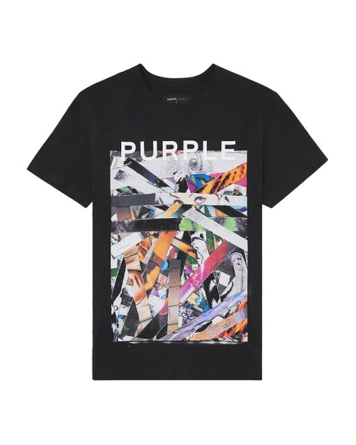 Purple Brand Black Face Parts T-Shirt for men