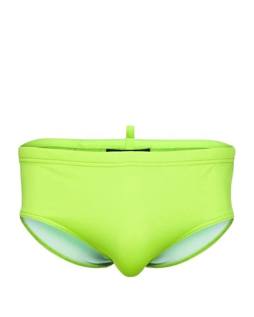 DSquared² Green Logo-Print Elasticated-Waistband Swimming Trunks for men