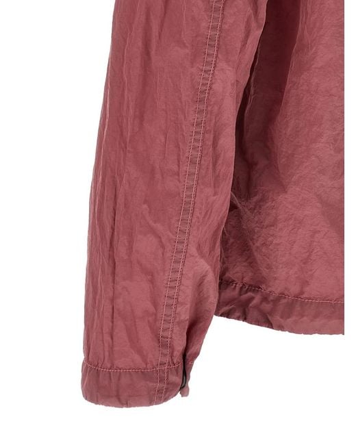 Stone Island Red Zip-Up Overshirt for men