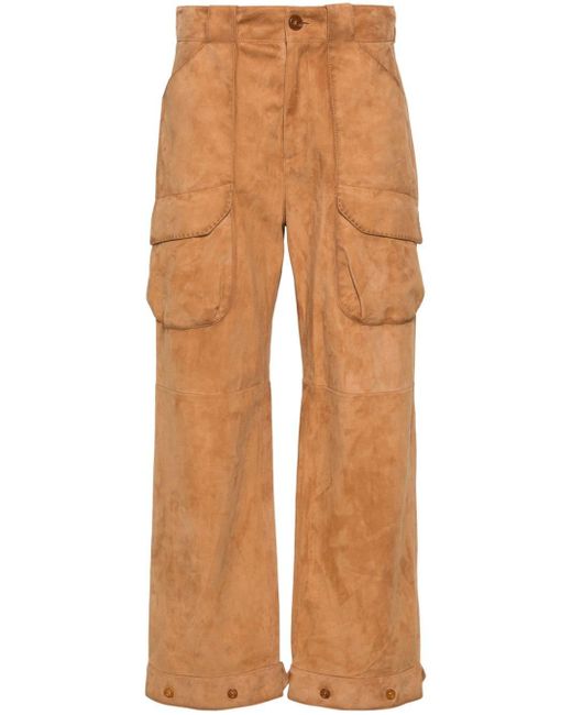 Ermanno Scervino Brown Suede Straight Trousers