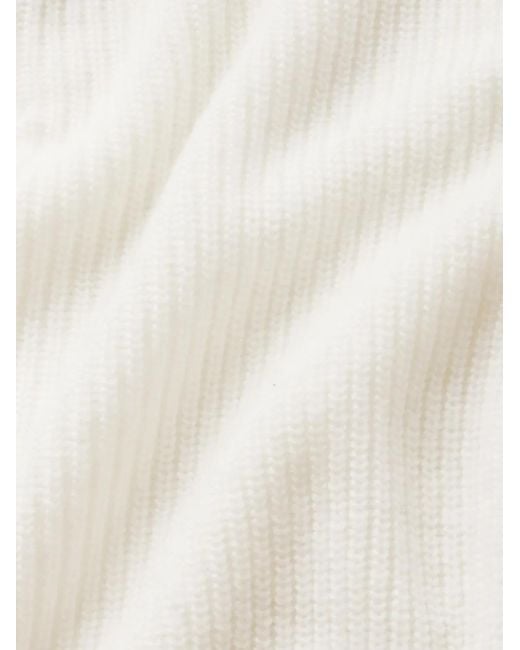 FRAME White Ribbed Short-Sleeve Cardigan