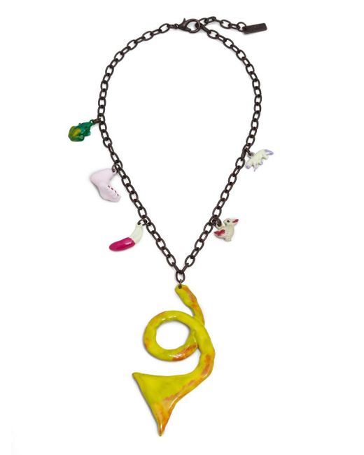 Marni Metallic Bead-detailing Chain-link Necklace for men