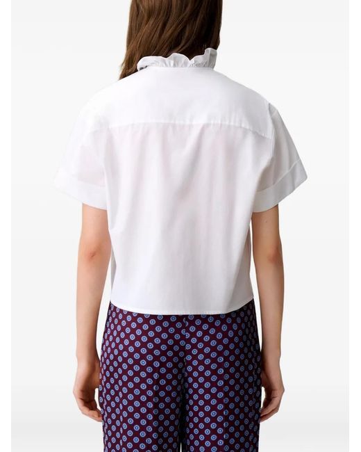 Claudie Pierlot White Victorian Collar Poplin Shirt