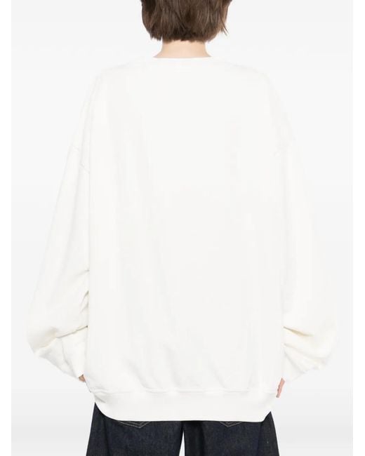 Marina Yee White Crew-Neck Sweatshirt