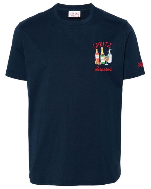Mc2 Saint Barth Blue Cocktail Spritz Cotton T-shirt for men