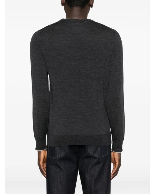 Canali Black T-Shirt À Col Rond for men