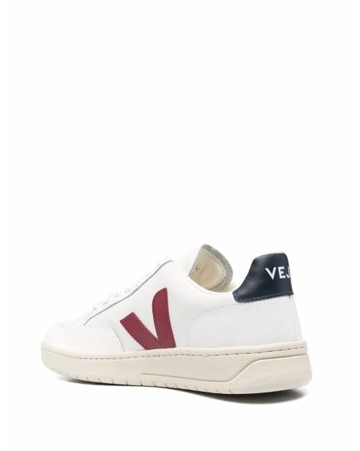 Veja White V-12 Leather Sneakers for men