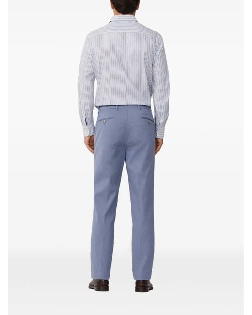 Hackett Blue Sloane Pleat-Detail Trousers for men