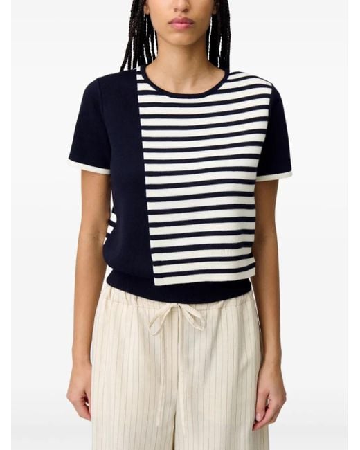 Claudie Pierlot Gestreept T-Shirt in het Black
