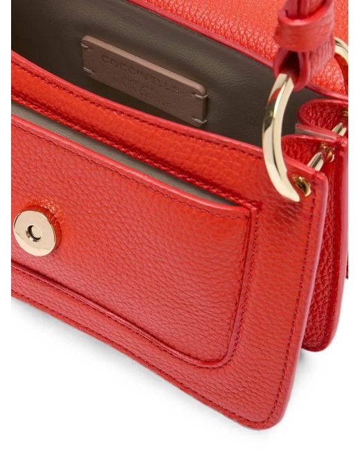 Coccinelle Red Mini C-Me Leather Shoulder Bag