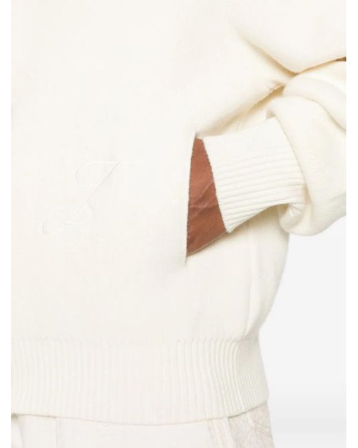 Jacquemus Truien & Vesten ,Wit ,Wol Off- Geborduurde Trui in het White voor heren