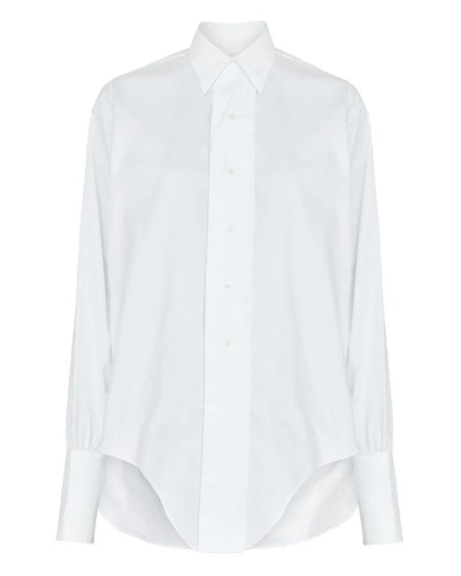 Maison Margiela Blouse Met Gewelfde Afwerking in het White