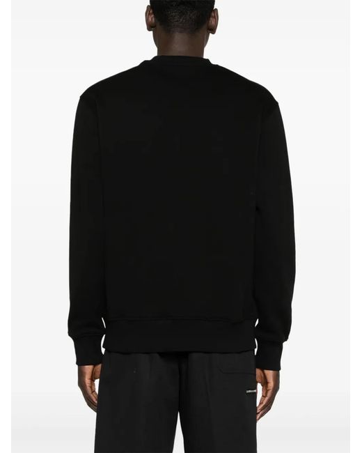 Versace Jeans Couture Black Cotton Crewneck Sweatshirt With Printed Logo for men