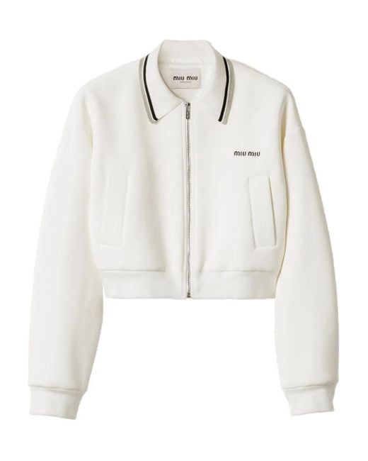 Miu Miu White Wool-Blend Jacket