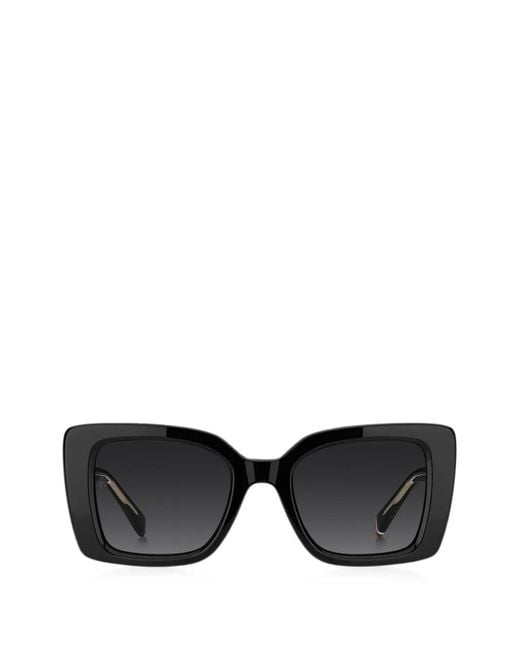 Tommy Hilfiger Black Monogram Cat-Eye Frame Sunglasses