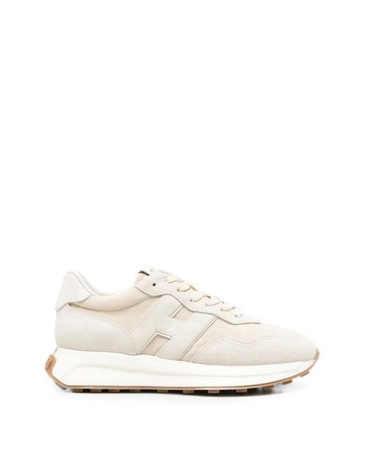 Hogan White H641 Logo-Patch Sneakers