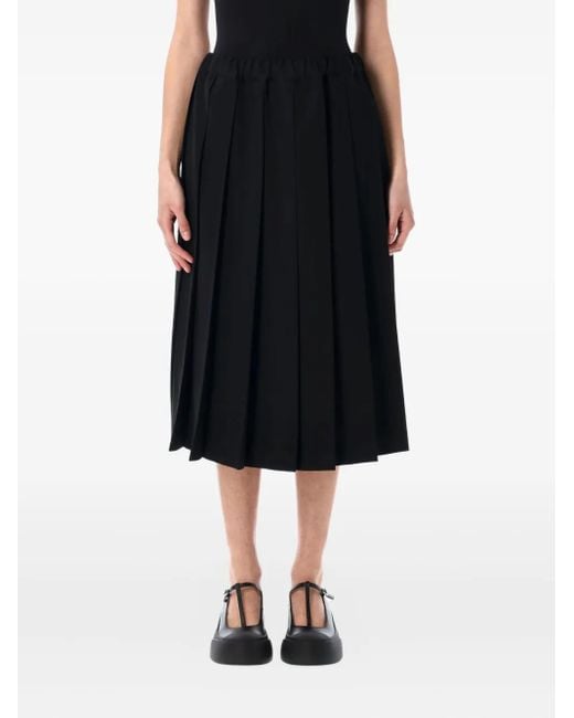 Comme des Garçons Black Pleated Midi Skirt