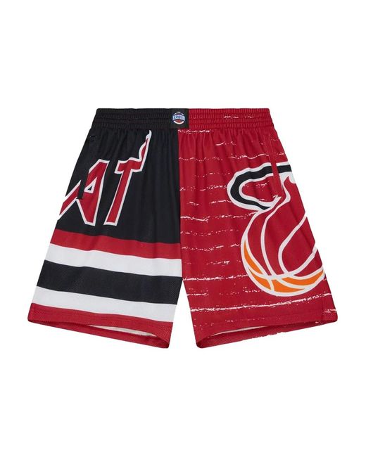 Mitchell & Ness Red Miami Heat Jumbotron 3.0 Shorts for men