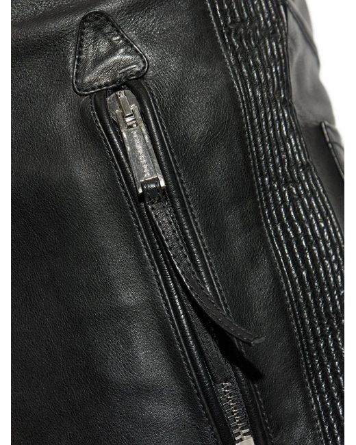 DSquared² Black X Ducati Zip Leather Trousers for men
