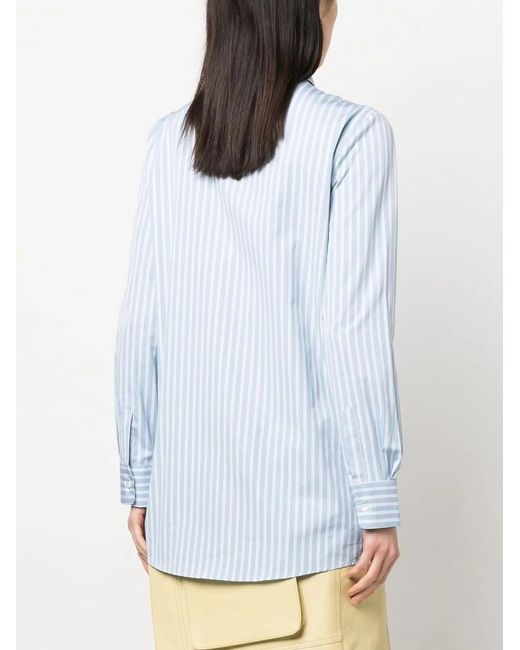 Etro Blue Long-Sleeve Striped Shirt