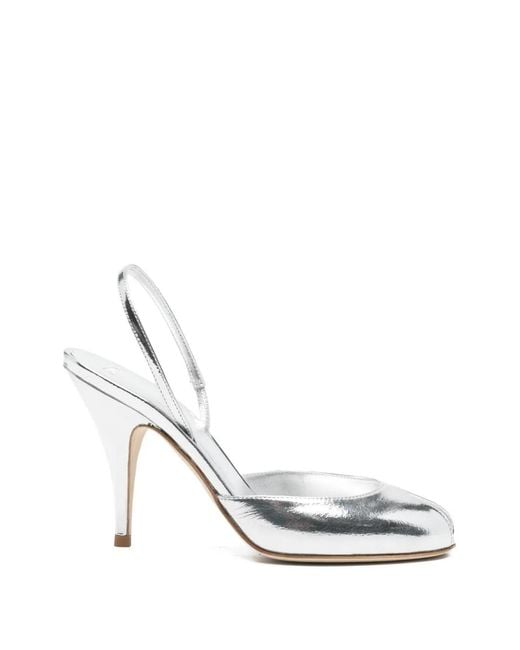 3Juin White Mely Slingback Heeled Sandals